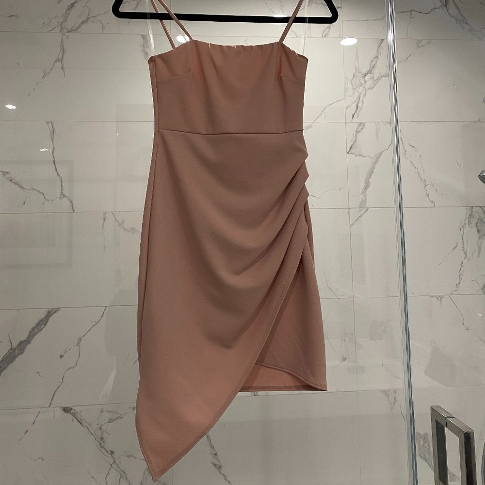 Captivate Me Asymmetric Charming Crepe Mini Dress